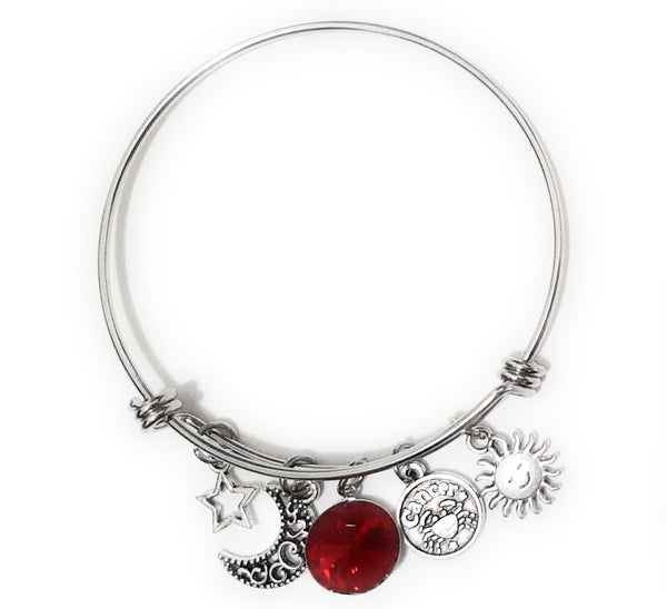 Zodiac Charm Expandable Bracelet - July Cancer (Jul. 1-Jul. 22)