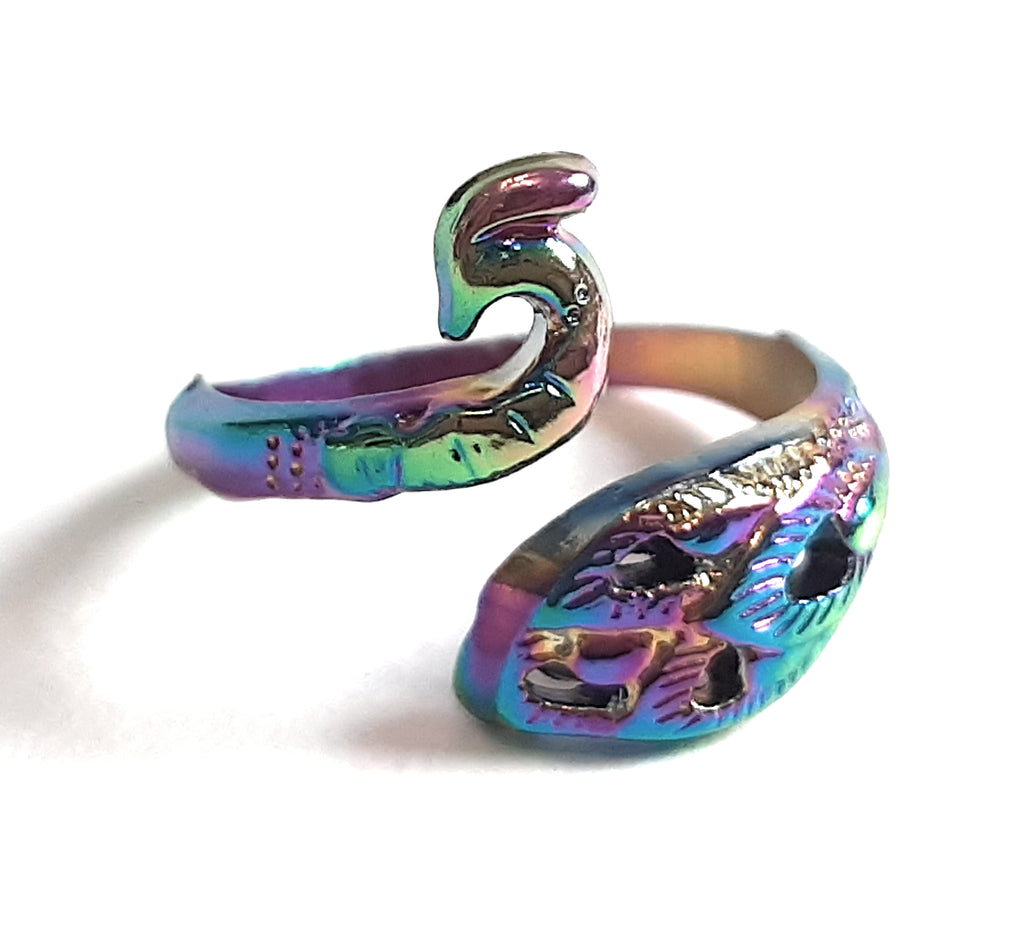 Knitting Rings, Stainless Steel Peacock Shape Adjustable Design Crochet Tension  Rings Light Comfortable Sturdy Durable for DIY Jewelry Accessories​