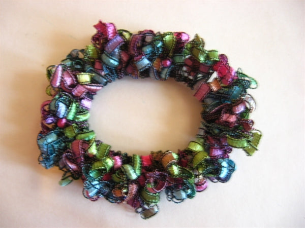 Crocheted Trellis Ladder Yarn Hair Scrunchie Pattern - Mailed to your Address