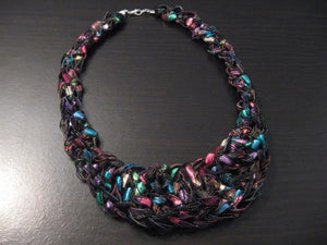 Crocheted Trellis Yarn Bib Necklace Pattern - Mailed to your Address