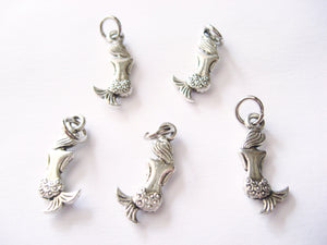 Antique Silver Mermaid's Back Pendant Charms