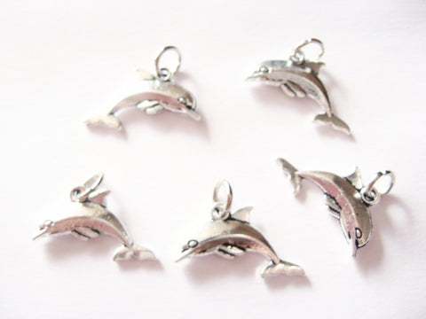 Antique Silver Dolphin Pendant Charms