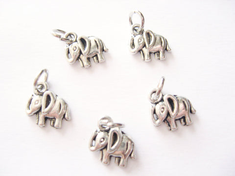 Antique Silver Elephant Pendant Charms