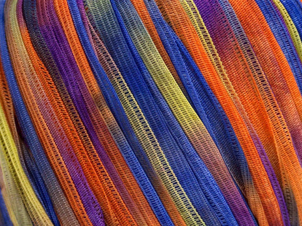 Sao Paulo Ribbon Yarn - Orange Blue Yellow Purple
