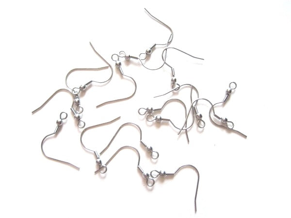 100 Silver Stainless Steel Ear Wires
