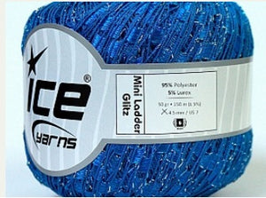 Trellis Ladder Yarn - Cobalt Blue Sparkle (mini)