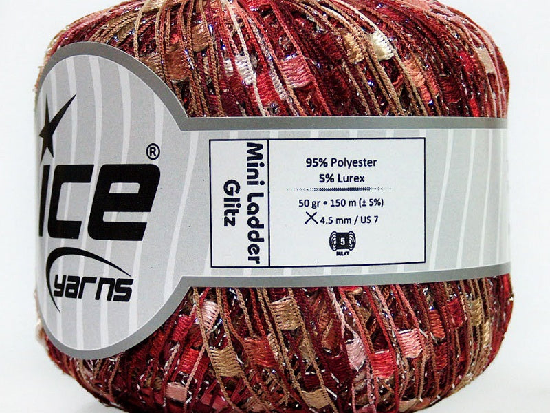 Trellis Ladder Yarn  - Pomegranate Sparkle (mini)